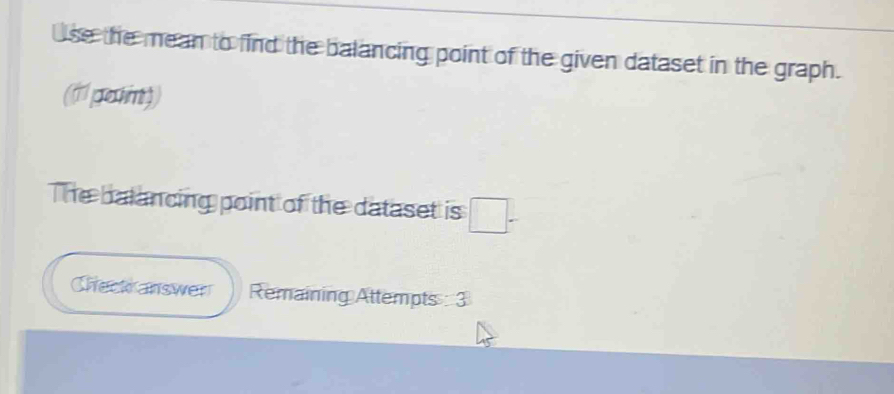 Solved: se the mean to find the balancing point of the given dataset in ...
