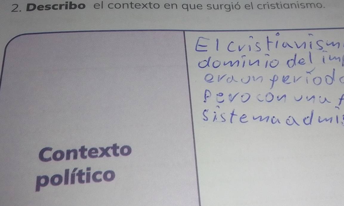 Describo el contexto en que surgió el cristianismo. 
Contexto 
político