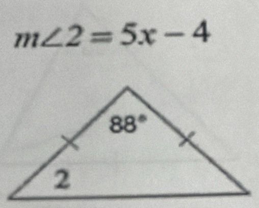 m∠ 2=5x-4