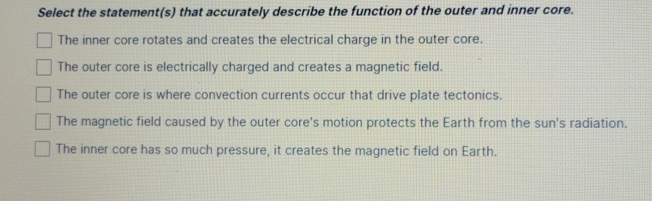 Solved: Select the statement(s) that accurately describe the function ...