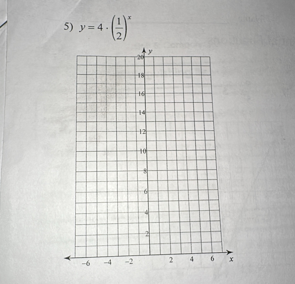 y=4· ( 1/2 )^x