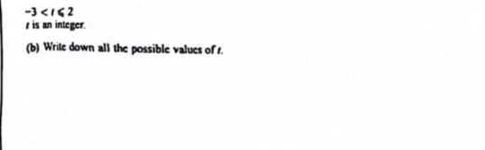 -3
1 is an integer. 
(b) Write down all the possible values of r.