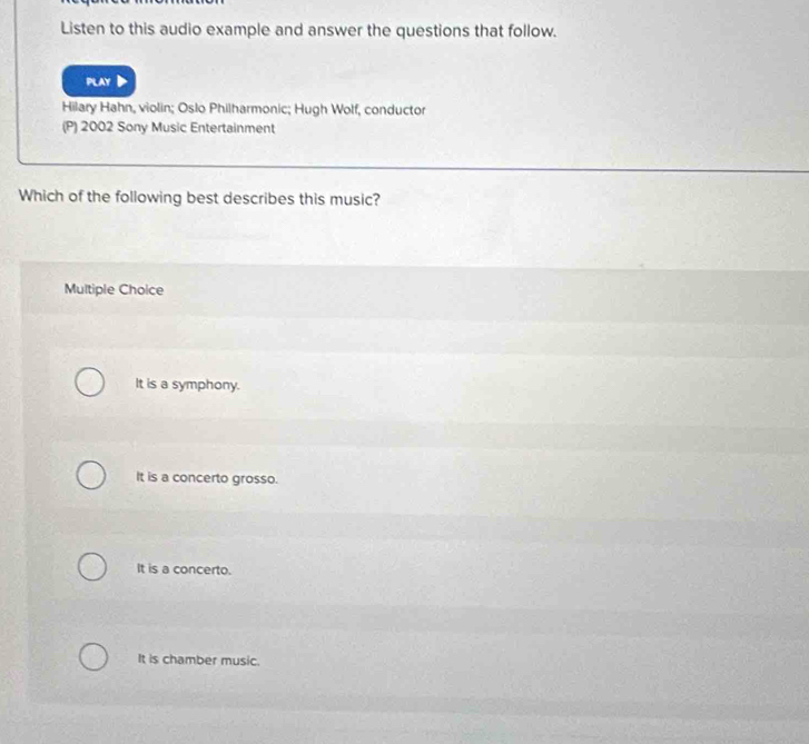 Solved: Listen to this audio example and answer the questions that ...