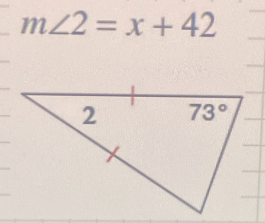 m∠ 2=x+42