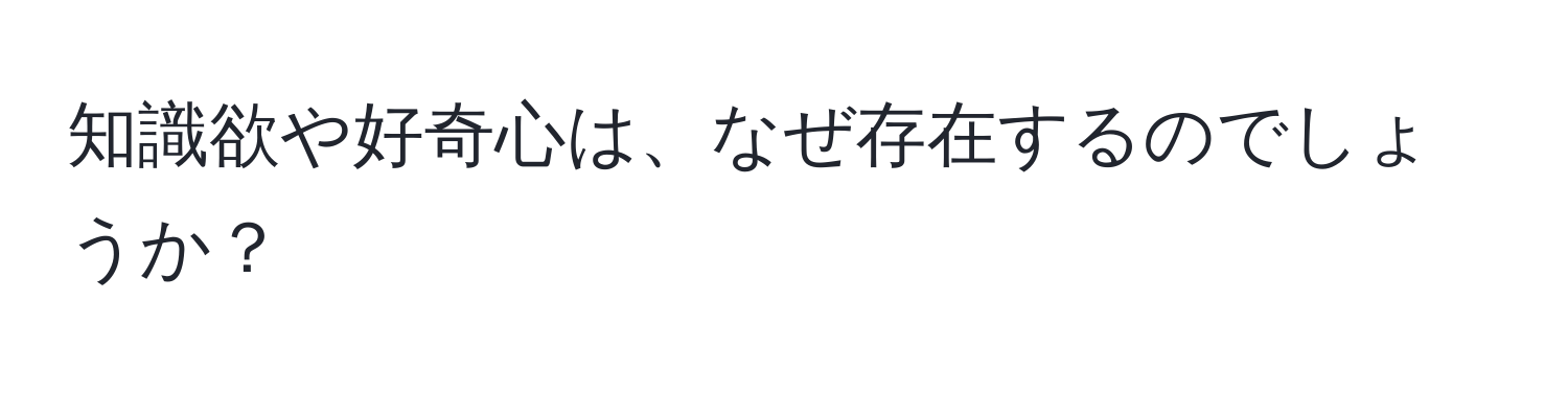 知識欲や好奇心は、なぜ存在するのでしょうか？