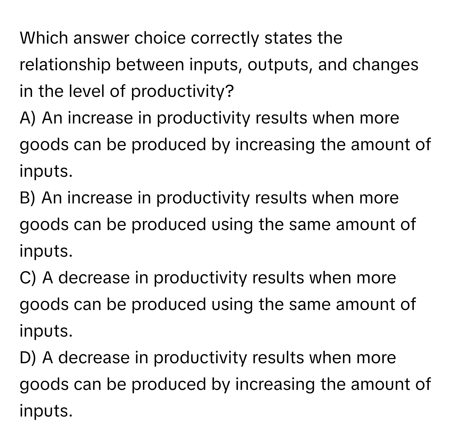 Solved: Which answer choice correctly states the relationship between ...