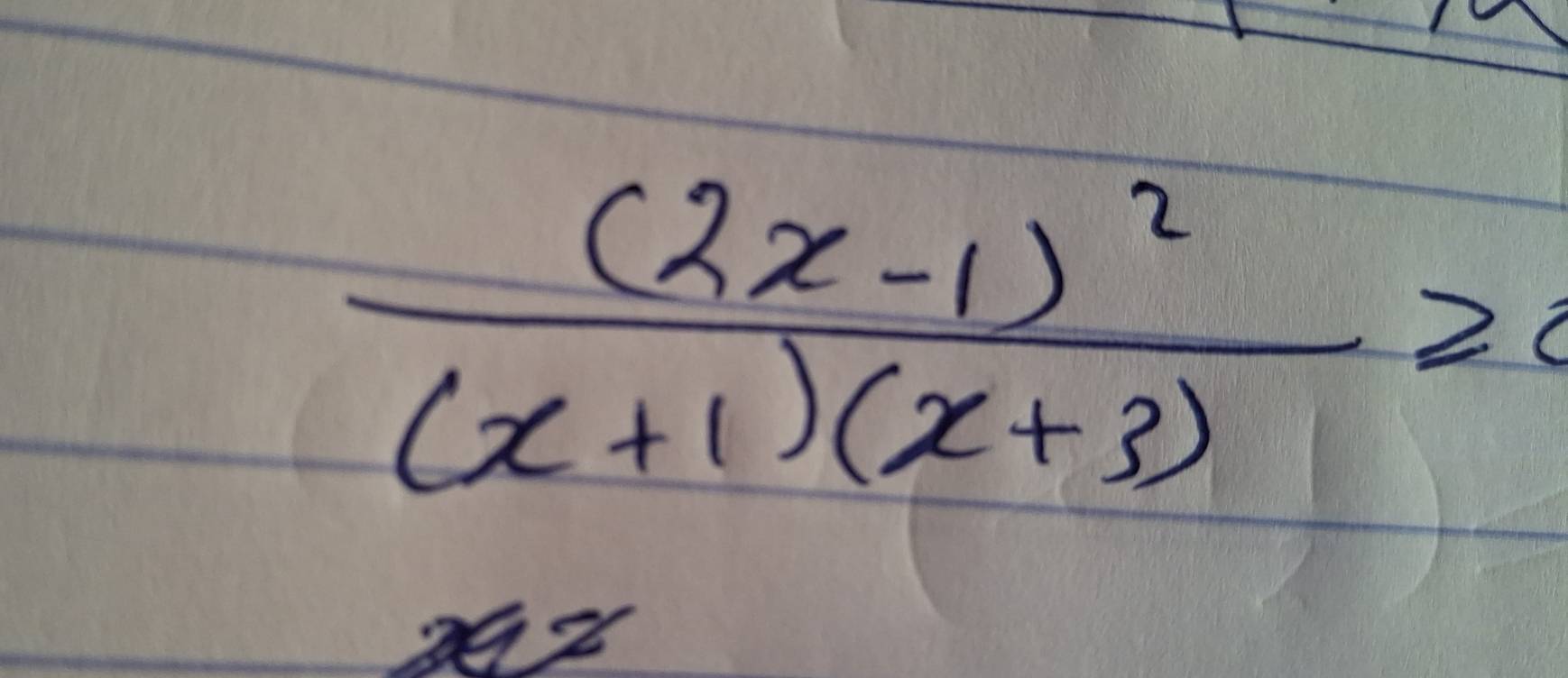 frac (2x-1)^2(x+1)(x+3)≥slant 2