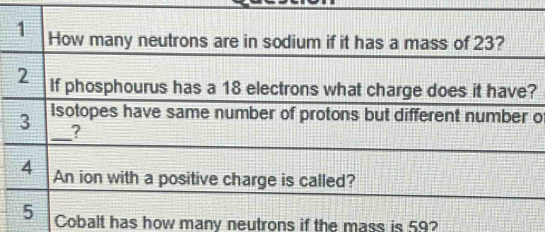 Cobalt has how many neutrons if the mass is 59?