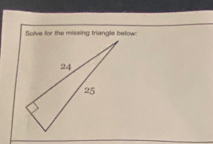 Solve for the missing triangle below: