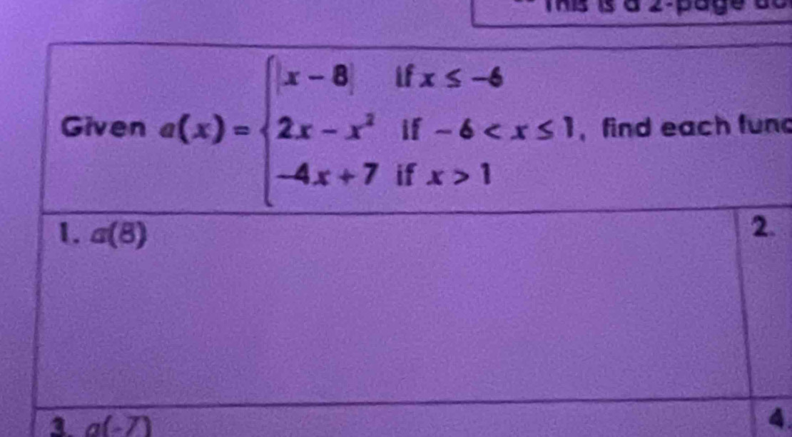 mis is à 2-page do
nd
.
1 a(-7)
4