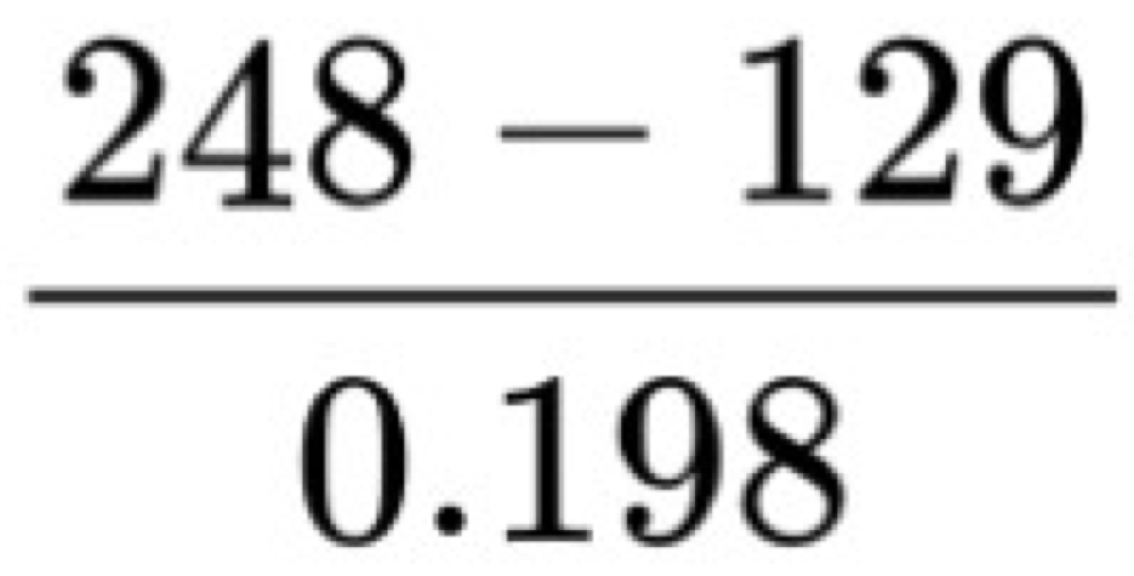  (248-129)/0.198 