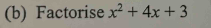 Factorise x^2+4x+3