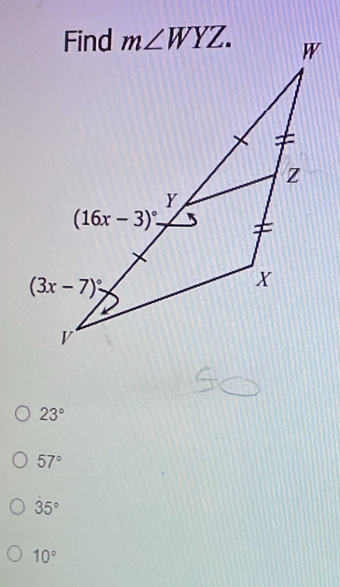 23°
57°
35°
10°