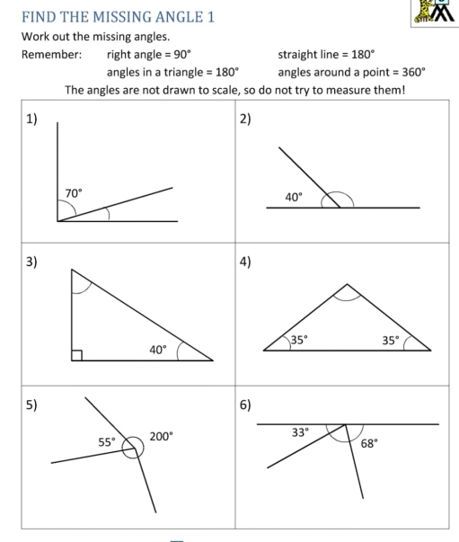 FIND THE MISSING ANGLE 1
W
R
1
3
5