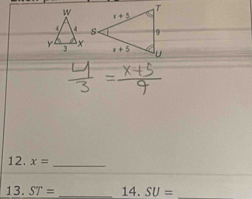 x= _
13. ST= _14. SU= _