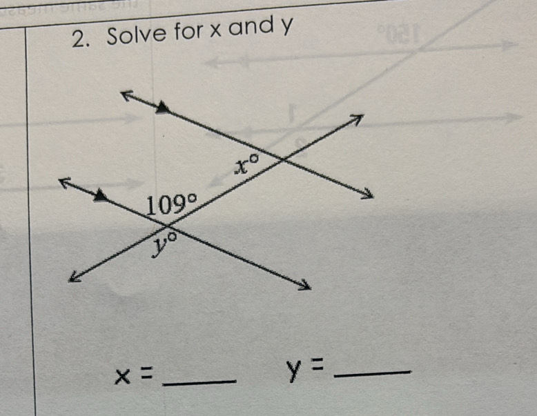 Solve for x and y
_ x=
_ y=