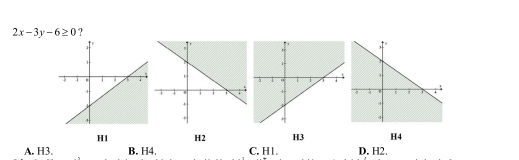 2x-3y-6≥ 0 ?

H1 H2 H3 H4
A. H3. B. H4. C. H1. D. H2.