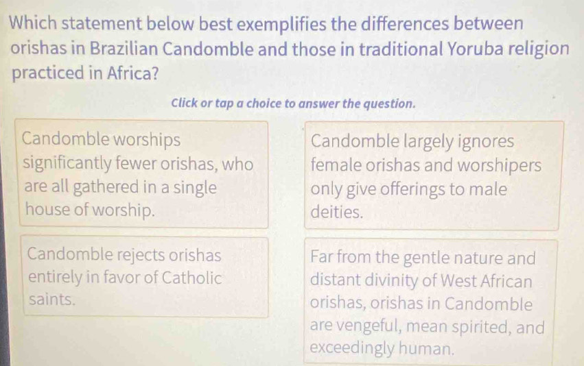 Solved: Which statement below best exemplifies the differences between ...