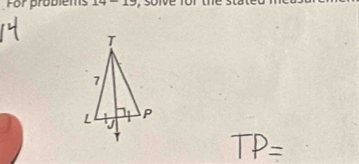 For problems 14 - 19, solve for the s