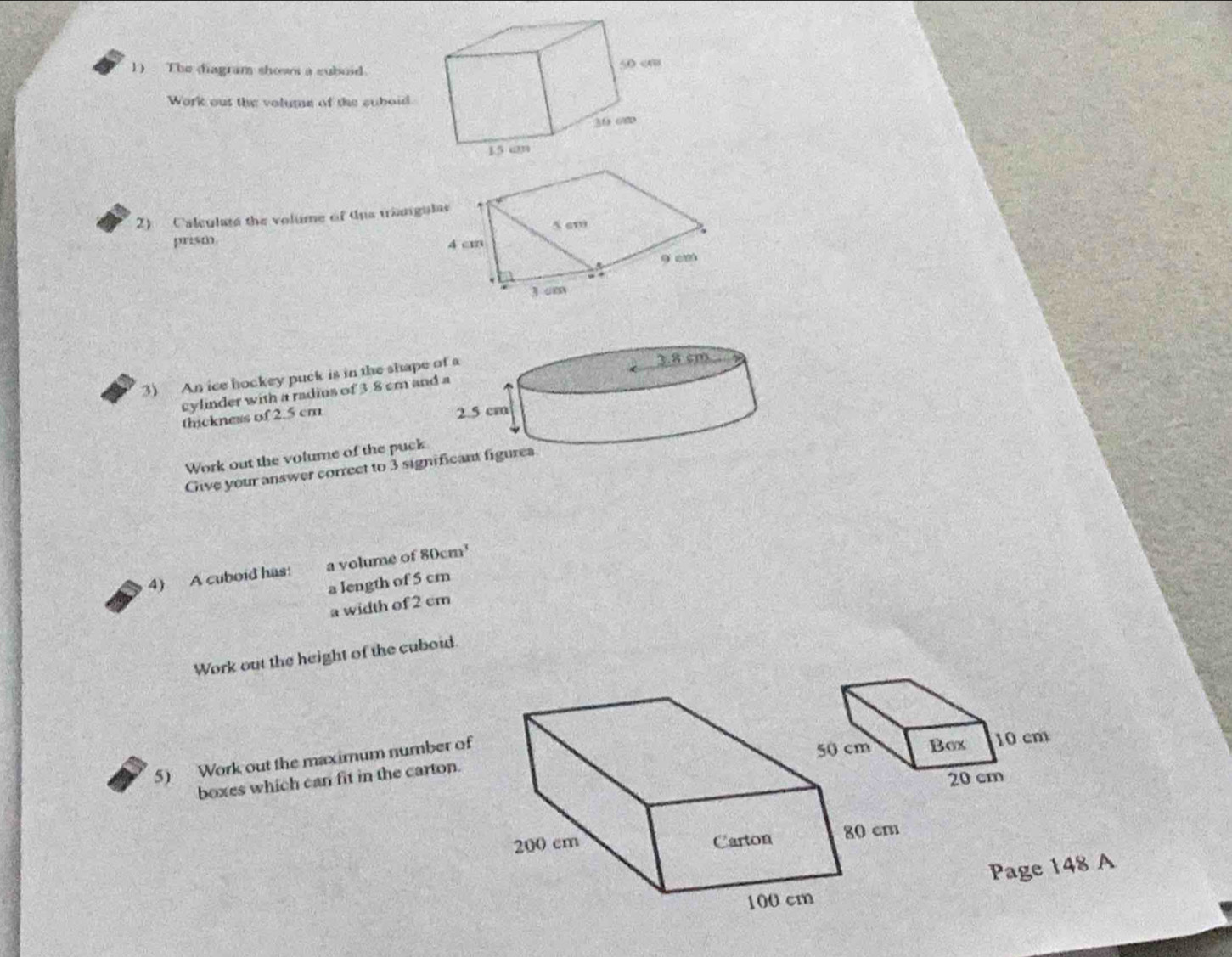 Solved: The diagram shows a suboid Work out the volume of the suboid. 2 ...