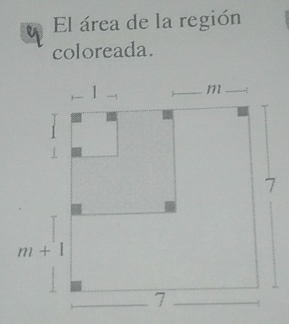 El área de la región
coloreada.