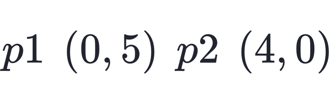 p1(0,5) p2(4,0)