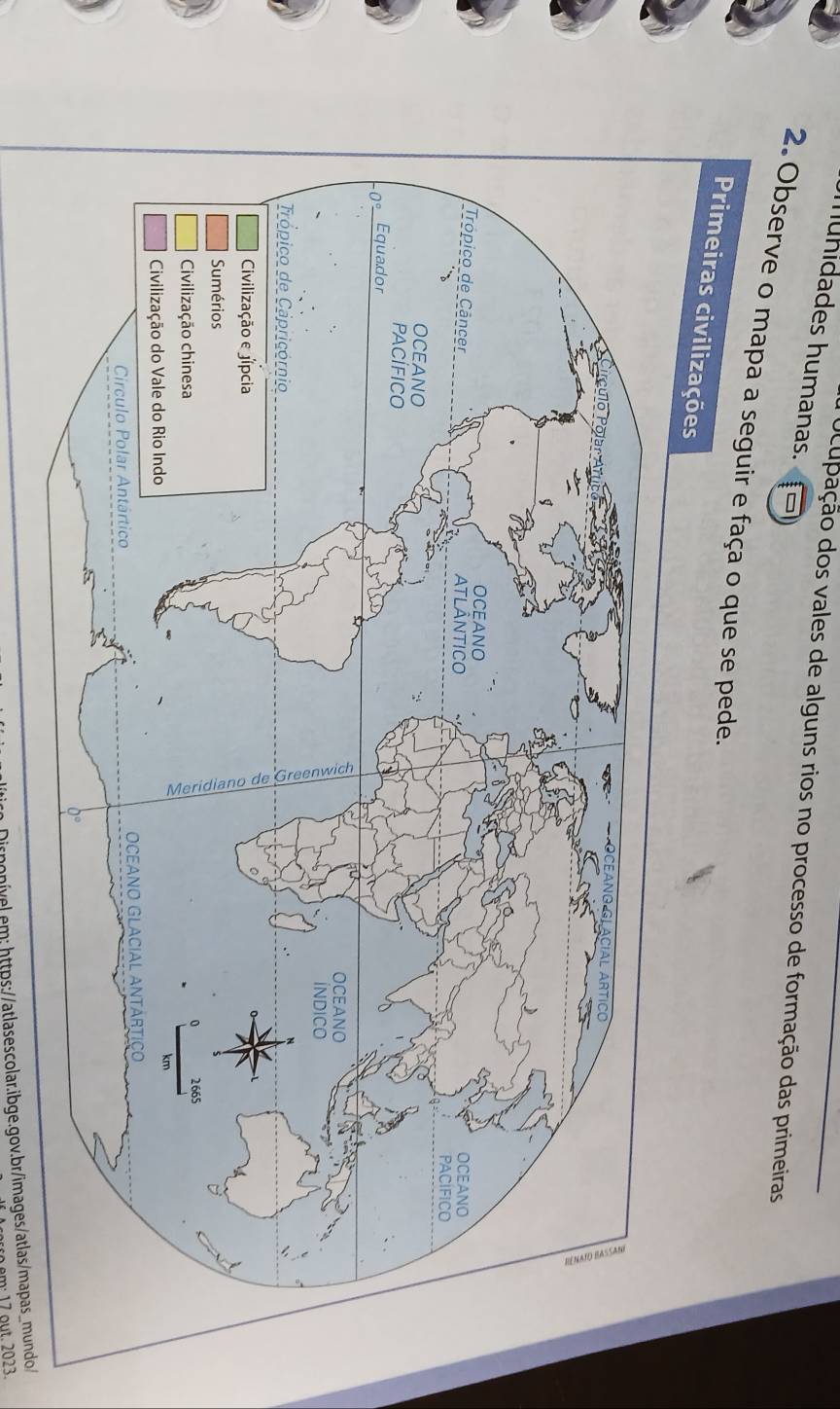 huhidades humanas. 
cupação dos vales de alguns rios no processo de formação das primeiras 
2. Observe o mapa a 
Dirponível em: https://atlasescolar.ibge.gov.br/images/atlas/mapas_mundo/