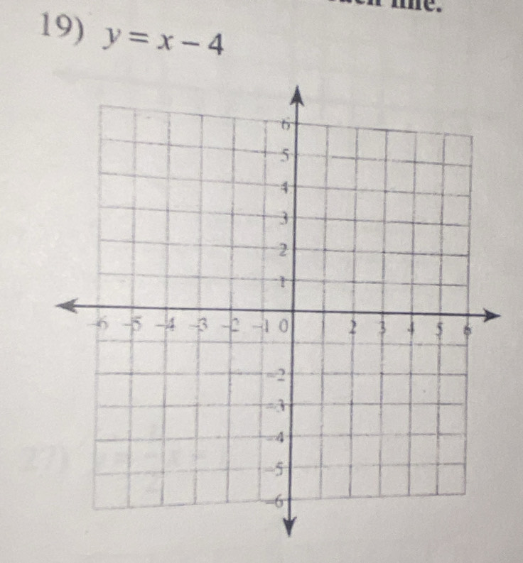 ne. 
19) y=x-4