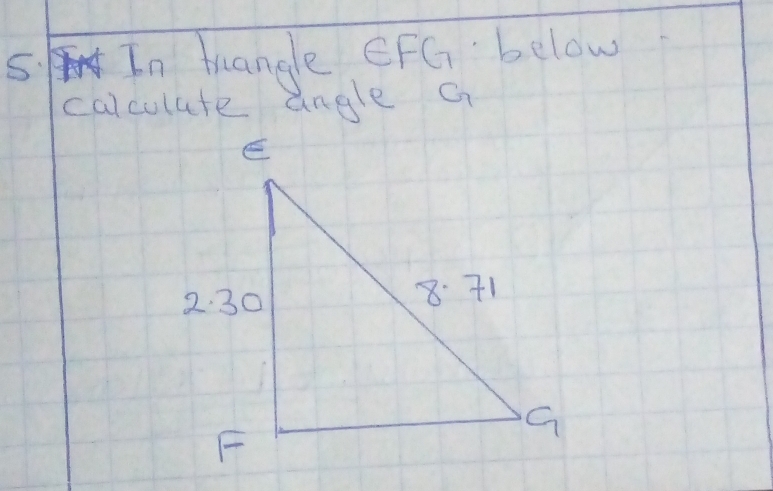 In buangle EFG below 
calculute angle a