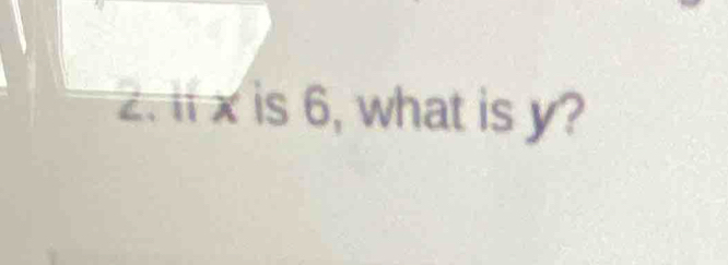 if x is 6, what is y?