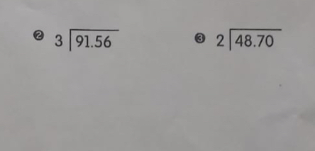 beginarrayr 3encloselongdiv 91.56endarray
③ beginarrayr 2encloselongdiv 48.70endarray