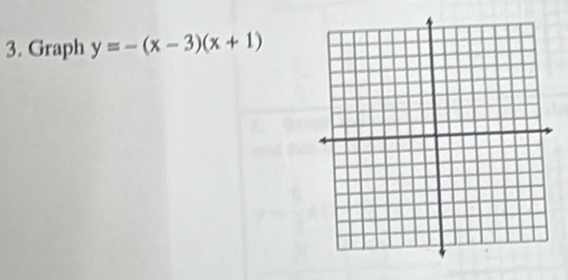 Graph y=-(x-3)(x+1)