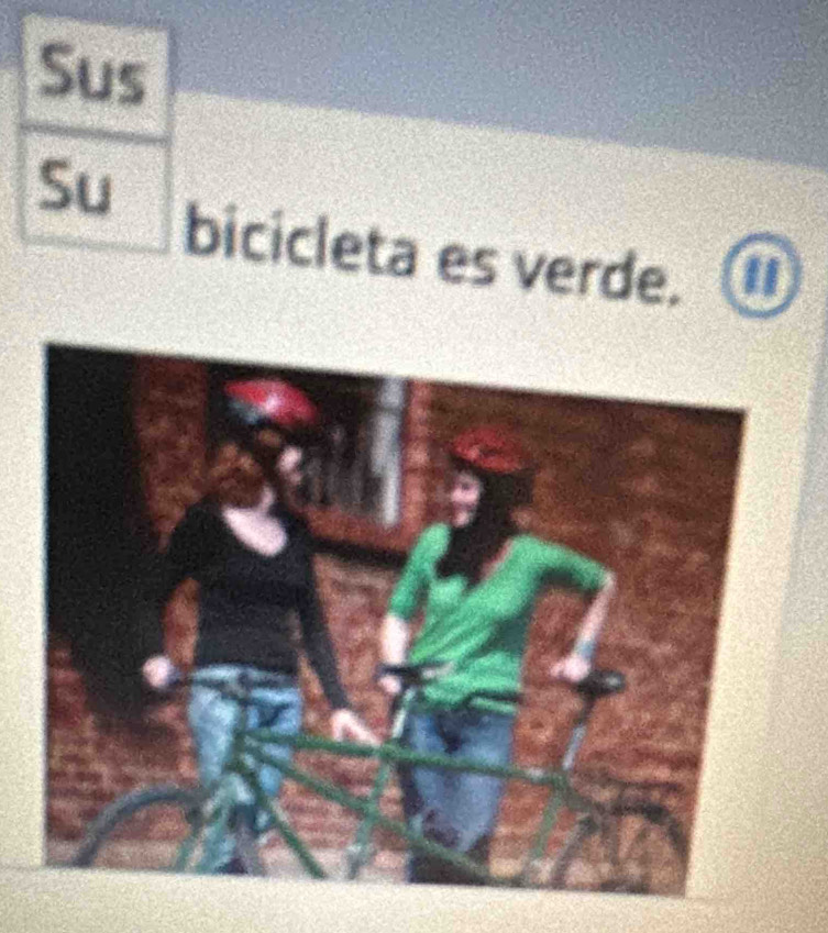 icicleta es verde. a