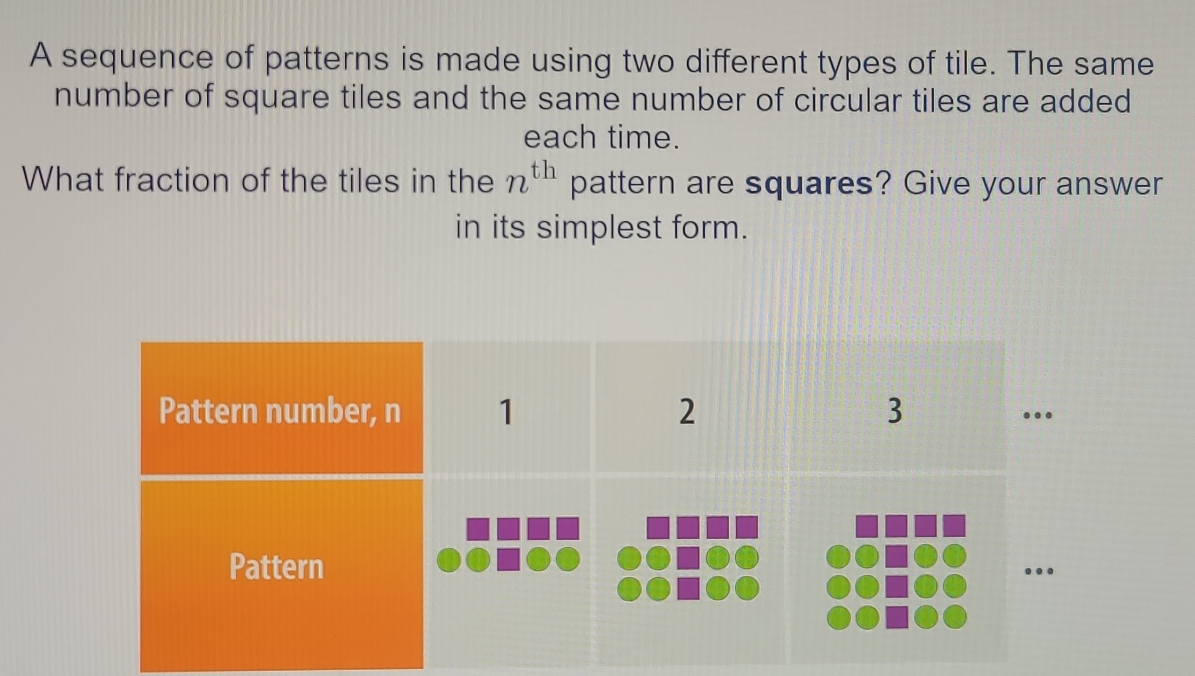 Solved: A sequence of patterns is made using two different types of ...
