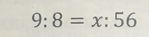 9:8=x:56