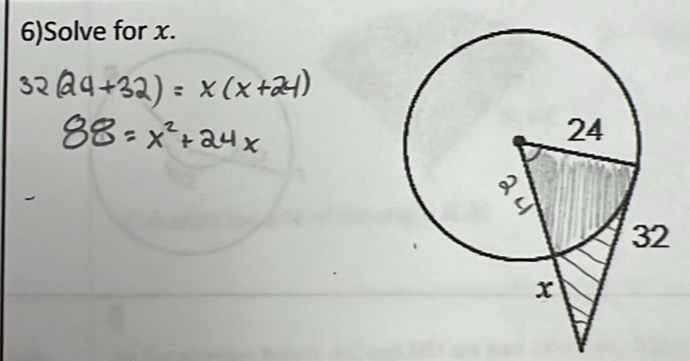 6)Solve for x.