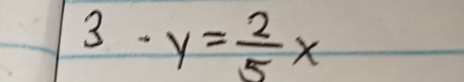 3 · y= 2/5 x