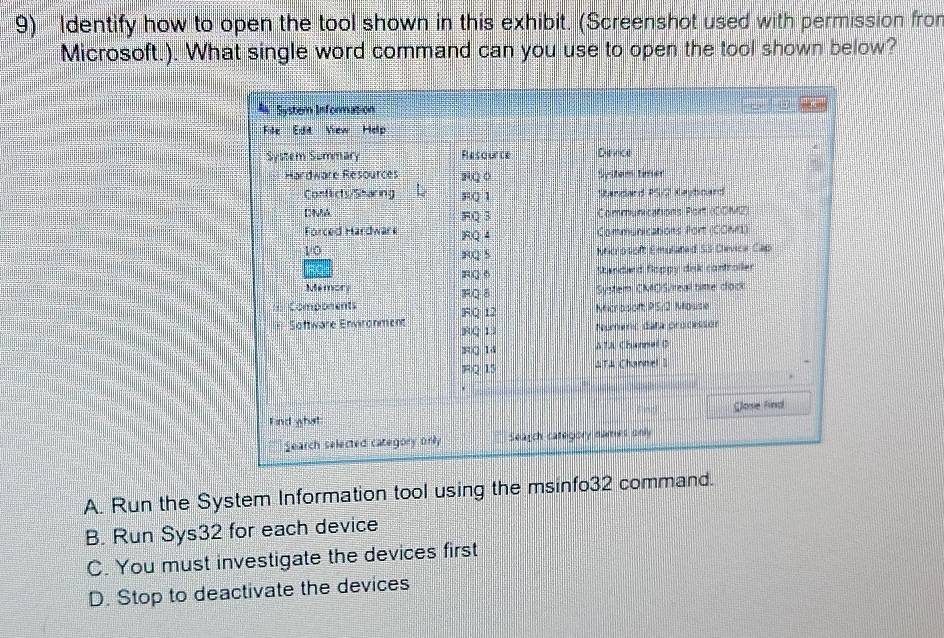 Solved: Identify how to open the tool shown in this exhibit ...