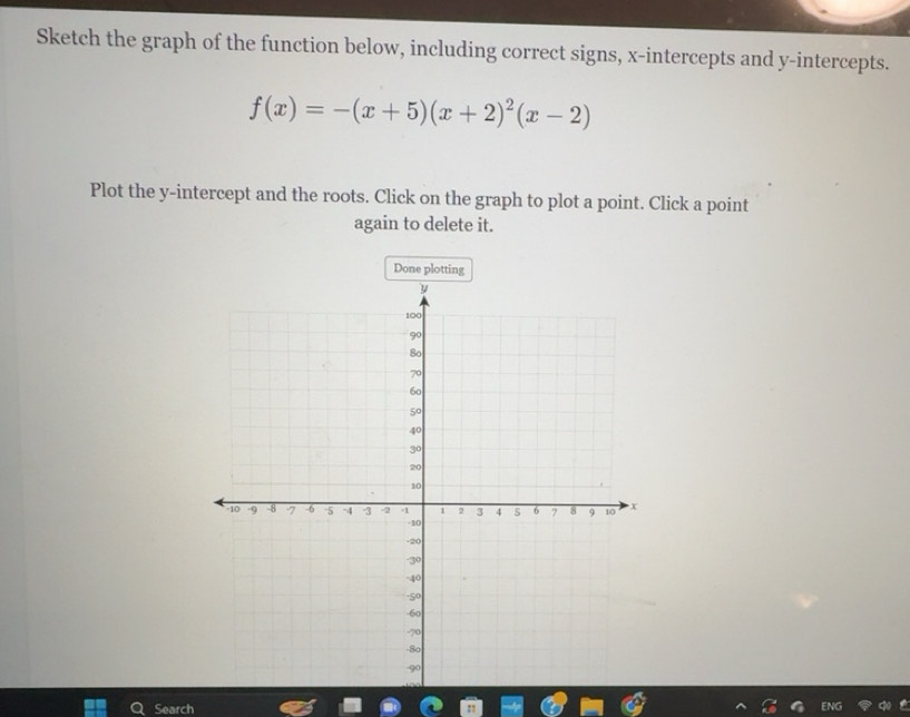 Solved: Sketch the graph of the function below, including correct signs ...