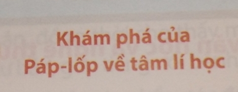 Khám phá của 
Páp-lốp về tâm lí học