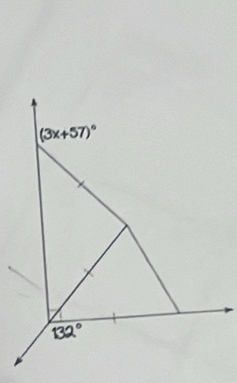 (3x+57)^circ 
132°