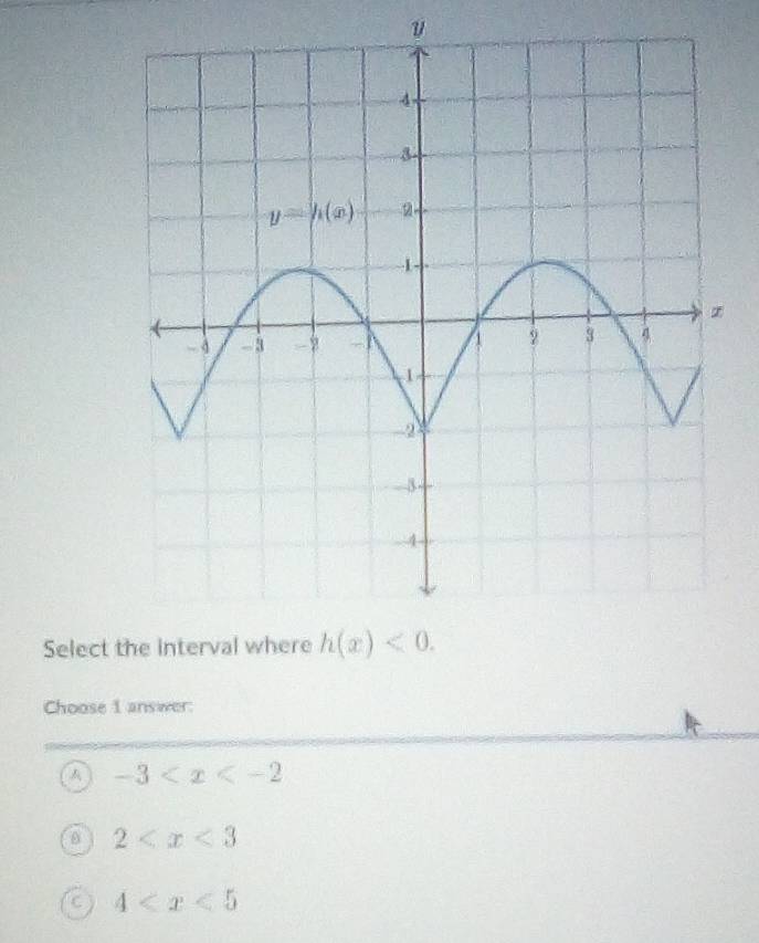 Select 
Choose I answer:
A -3
2
4