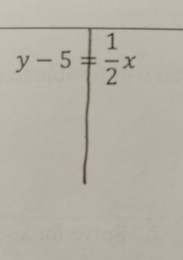 y-5= 1/2 x