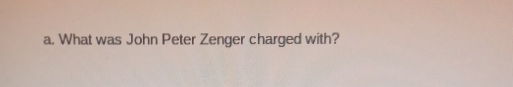 What was John Peter Zenger charged with?