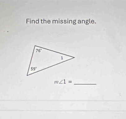 Find the missing angle.
m∠ 1= _