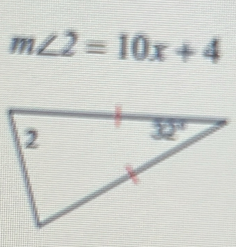 m∠ 2=10x+4