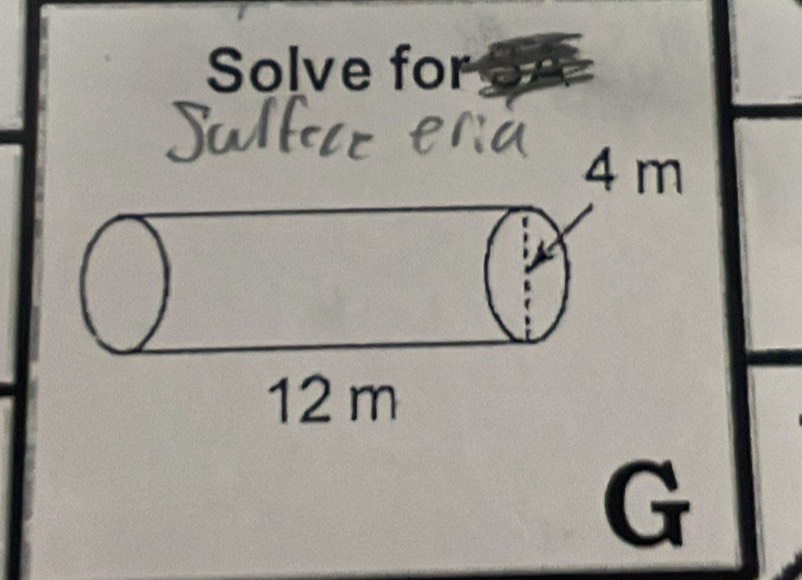 Solve for
G