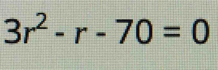 3r^2-r-70=0