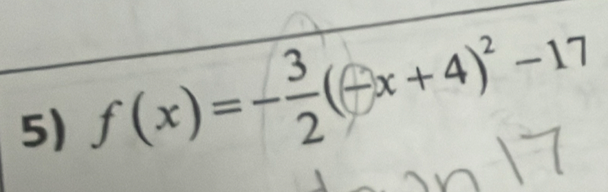 f(x)=-(x+4)-17