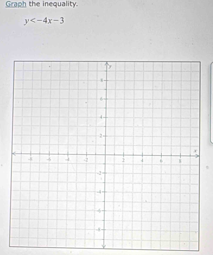 Graph the inequality.
y